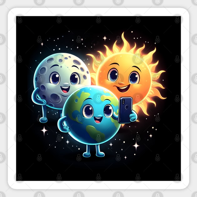 Celestial Selfie: Eclipse Edition Sticker by MakerMind8.2